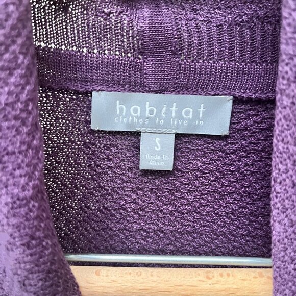 Habitat Clothes to Live In Open Front Purple Cardigan Knit Long Line Sweater- Si - Picture 2 of 5